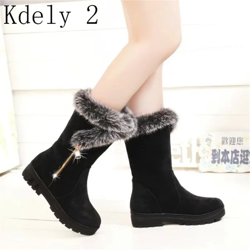 

Женские замшевые сапоги до середины икры, сапоги до середины икры из флока, на осень и зиму, 2019