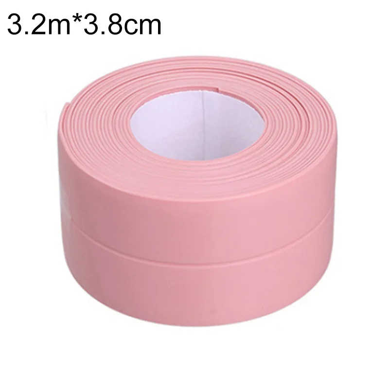 3.2mx38mm pink Угловая вклейка для щелей клейкая водонепроницаемая Настенная Наклейка для ванной комнаты, кухни, душевой для раковины ванны уплотнительная лента самоклеющаяся 3,2 м x 38 мм - Цвет: 3.2mx38mm pink