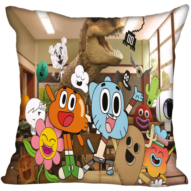 Пользовательские Gumball удивительный мир декоративная наволочка квадратная на молнии наволочка 35X35,40x40,45x45 см(одна сторона