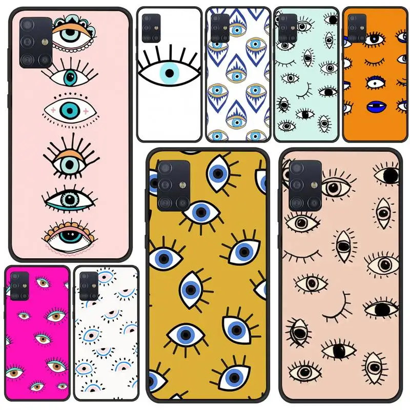 

Evil Eye Illustrations Phone Case For Samsung S21 S6 S7 Edge S8 S9 S10 S20 Ultra 5G Plus Cover Fundas Coque