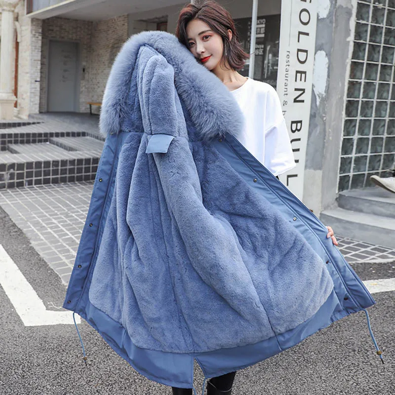 Winter Parker winter New Coat jacket hooded Slim thick fur collar Coat-30 degrees warm winter Coats jacket Parker