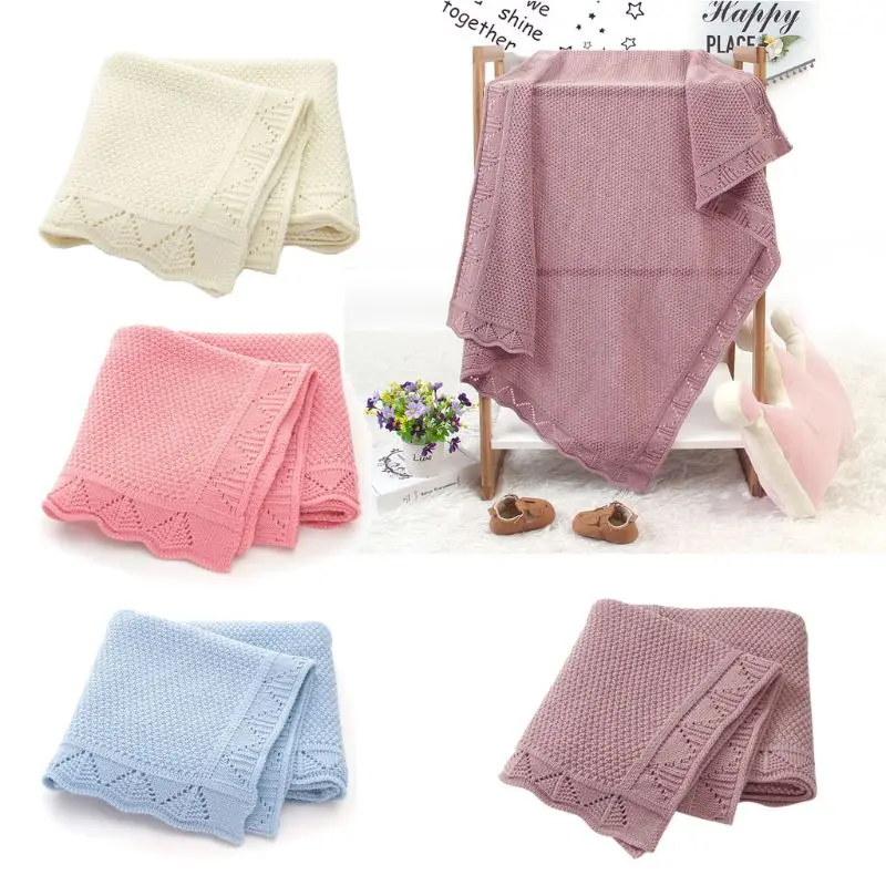 

Baby Blankets Knitted Newborn Soft Warm Swaddle Wrap Sleep Sacks 100*80cm Kids Bath Towels Children Outdoor Stroller Accessories