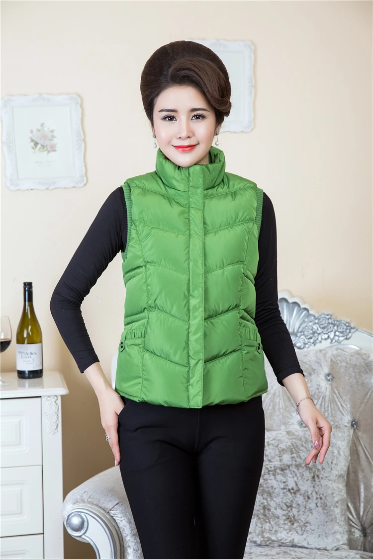 

2019 Winter Vests Women gilet femme Large Size 5XL Warm Waistcoat Korean Style Zipper Ladies Quilted Short Vest Puffer Jacket