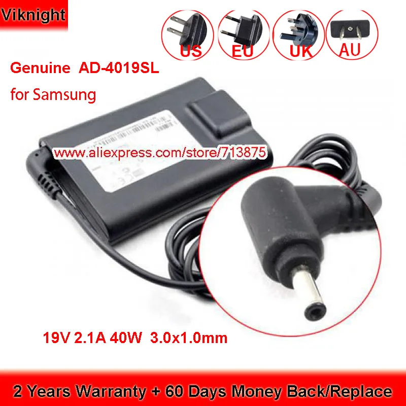 Подлинная 19V 2.1A 40W зарядное устройство AD 4019W адаптер переменного тока 4019SL для Samsung