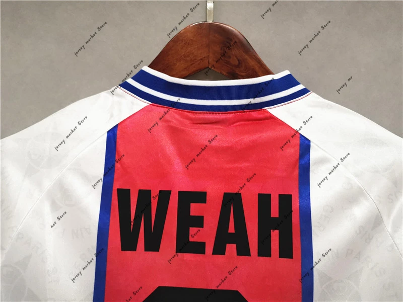 

Football shirt summer man short sleeve Acetate white WEAH 1994-95 away Retro soccer jersey