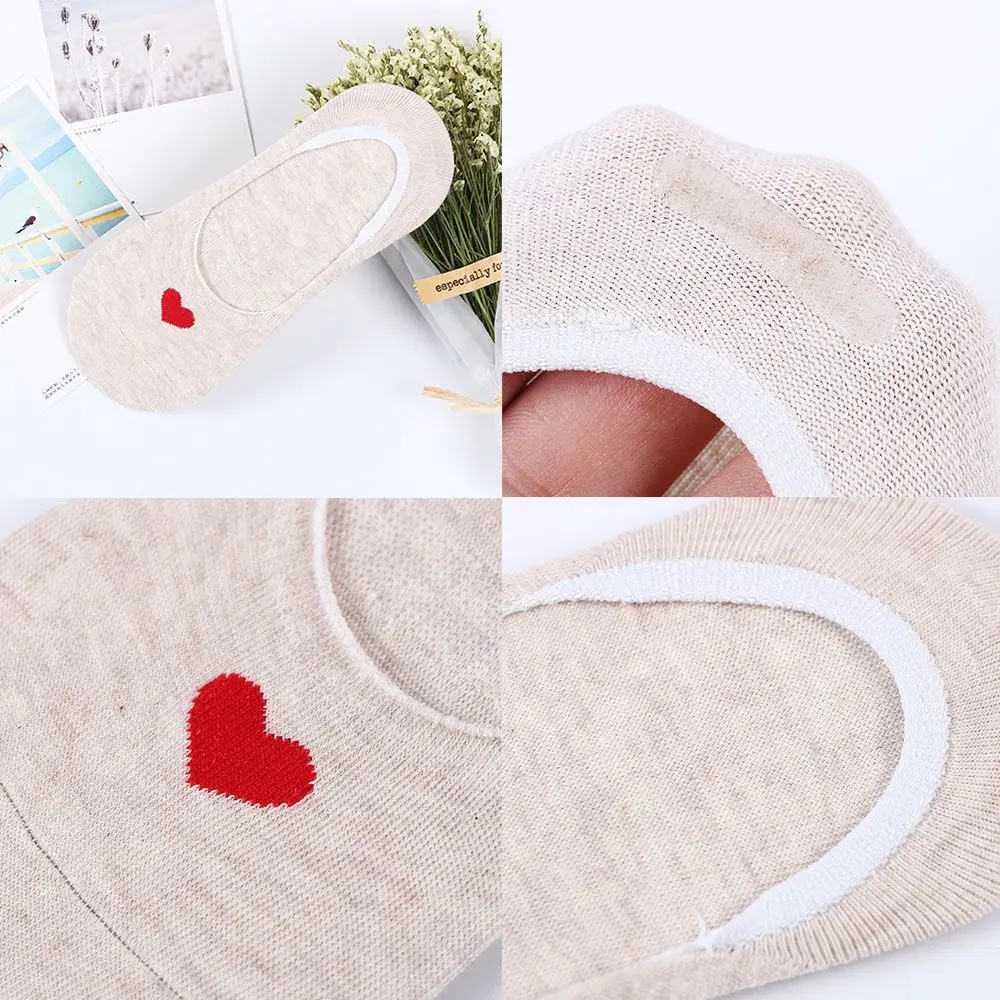 Носки-невидимки женские хлопковые нескользящие 5 цветов 1 пара | Женская одежда