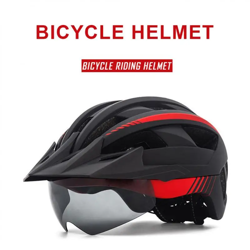 

MTB Road Bike Helmet With Taillight Removable Windshield Integrally-molded Impact Resistant Cycling Safety Protective Helmet