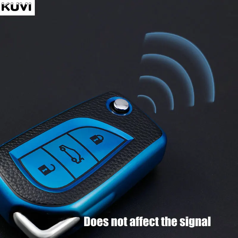 Кожаный чехол-книжка для автомобильного ключа из ТПУ чехол Toyota Hilux Yaris RAV4 Corolla Avensis