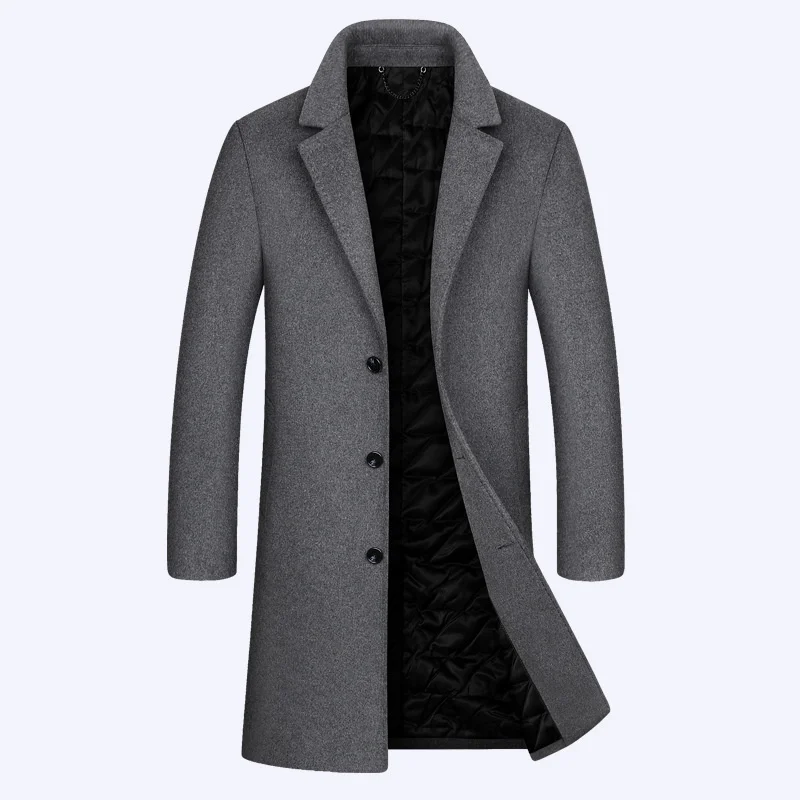 

Winter Men's 50% Wool Coat Solid Long Sleeve Woolen Jackets Fleece Men Overcoat Streetwear Trench Jacket Coat Outerwear for Male