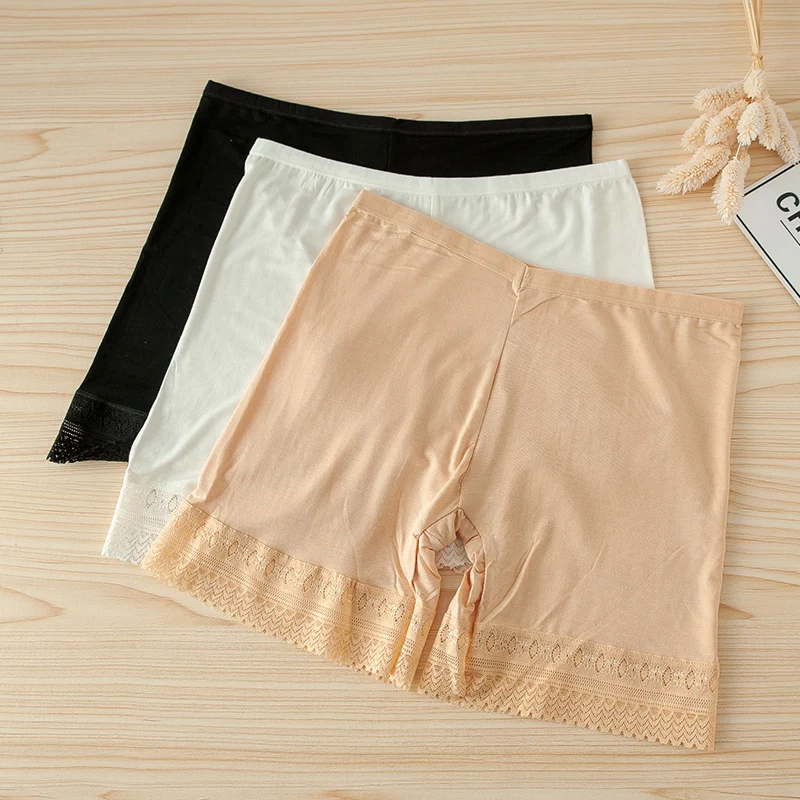 Женские Защитные шорты больших размеров эластичные удобные с кружевом не