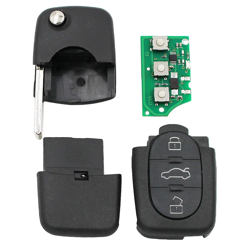 3 Button Folding Keyless Remote Key Fob For Audi A3 A4 A6 Old Models 433Mhz With ID48 Chip 4D0 837 231 A | Автомобили и мотоциклы