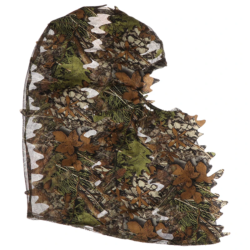 3D тренировочная маска камуфляжная тонкая дышащая для охоты с листьями лица |