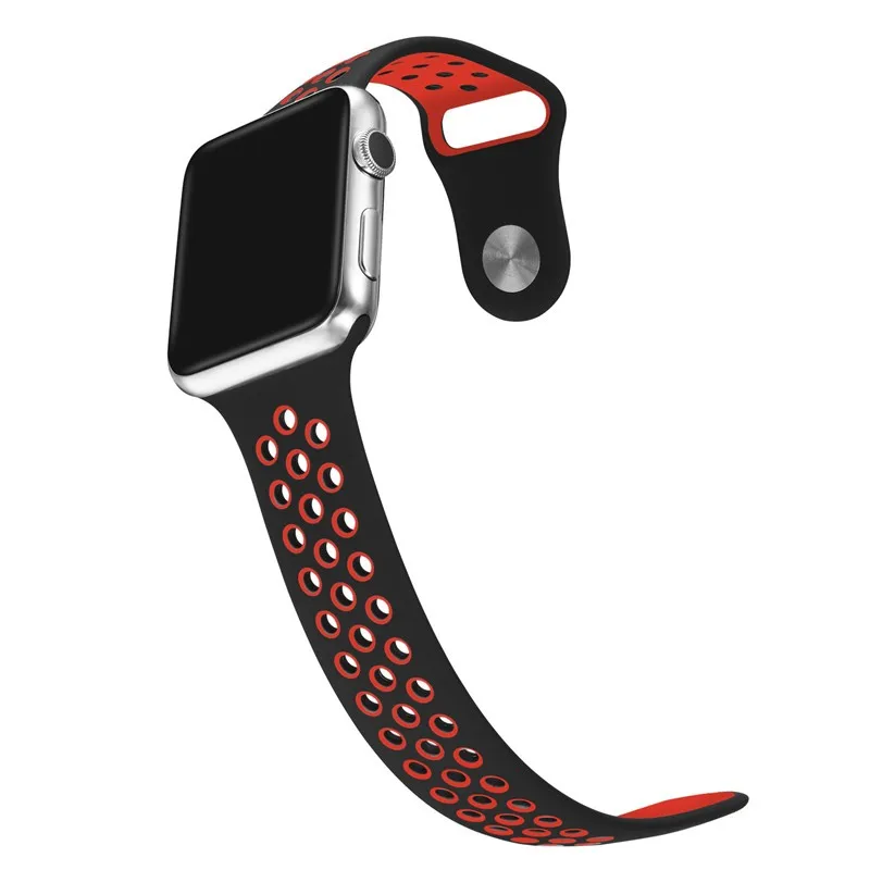 Силиконовый ремешок для apple watch ремень 44 мм 42 мм apple watch, ремешок 38 мм, версия 40 мм адаптер наручных часов iwatch, 4/3/2/1 серии спортивный браслет