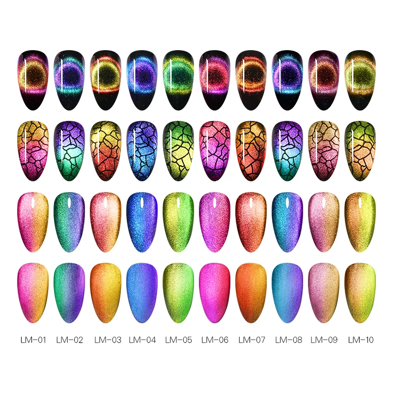 LEMOOC 9D кошка магнитные лазерные блестящие разноцветные переливающиеся туфли УФ