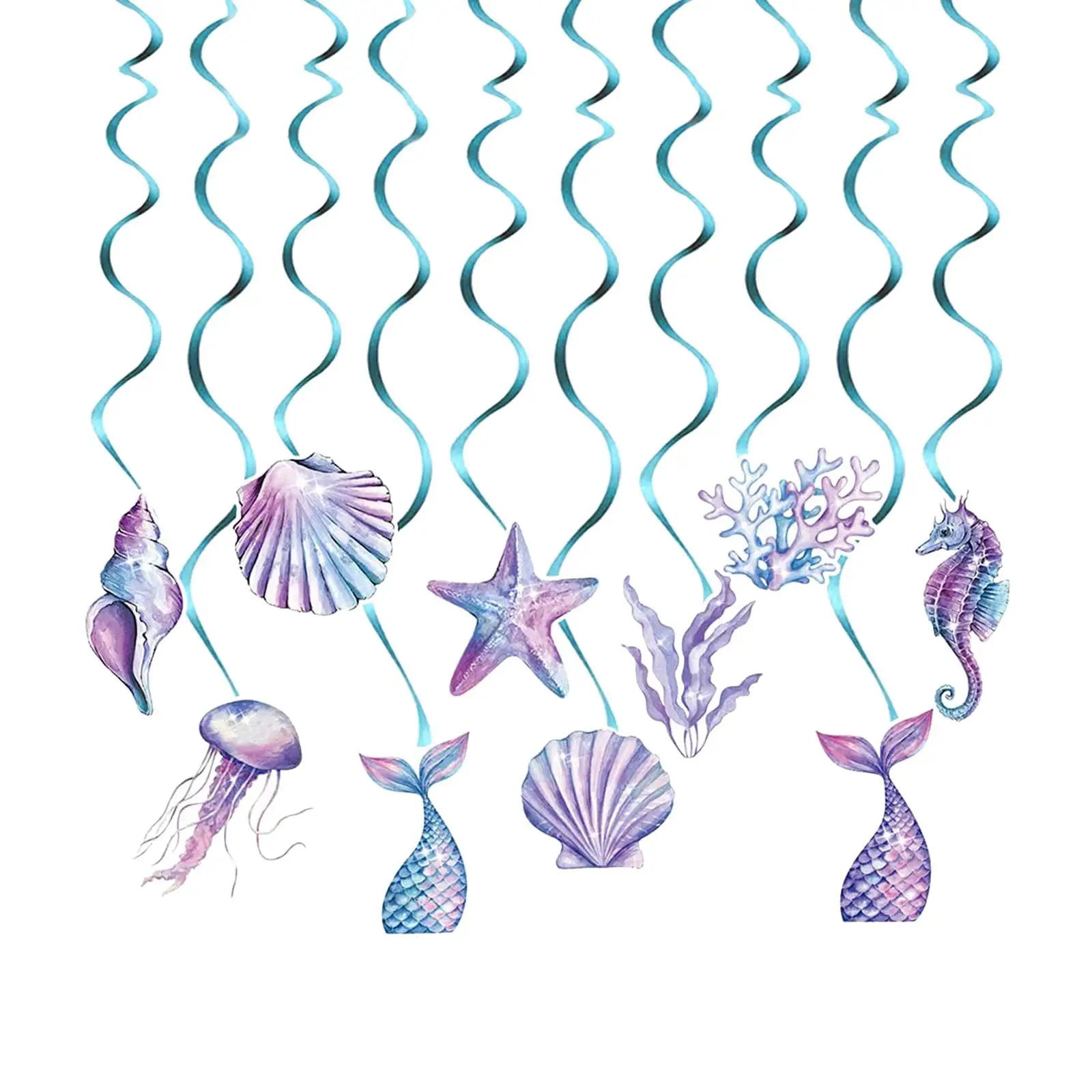 

Mermaid Hanging Swirl Decor Ceiling Decorations Supplies for Festival Birthday