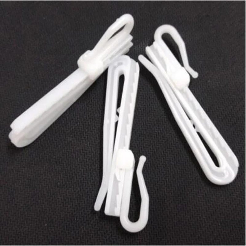 

50PCS Curtain Hanging Hooks Adjustable Hook Ring Window White Plastic Curtain Hook For Home Curtain High Quality 7cm