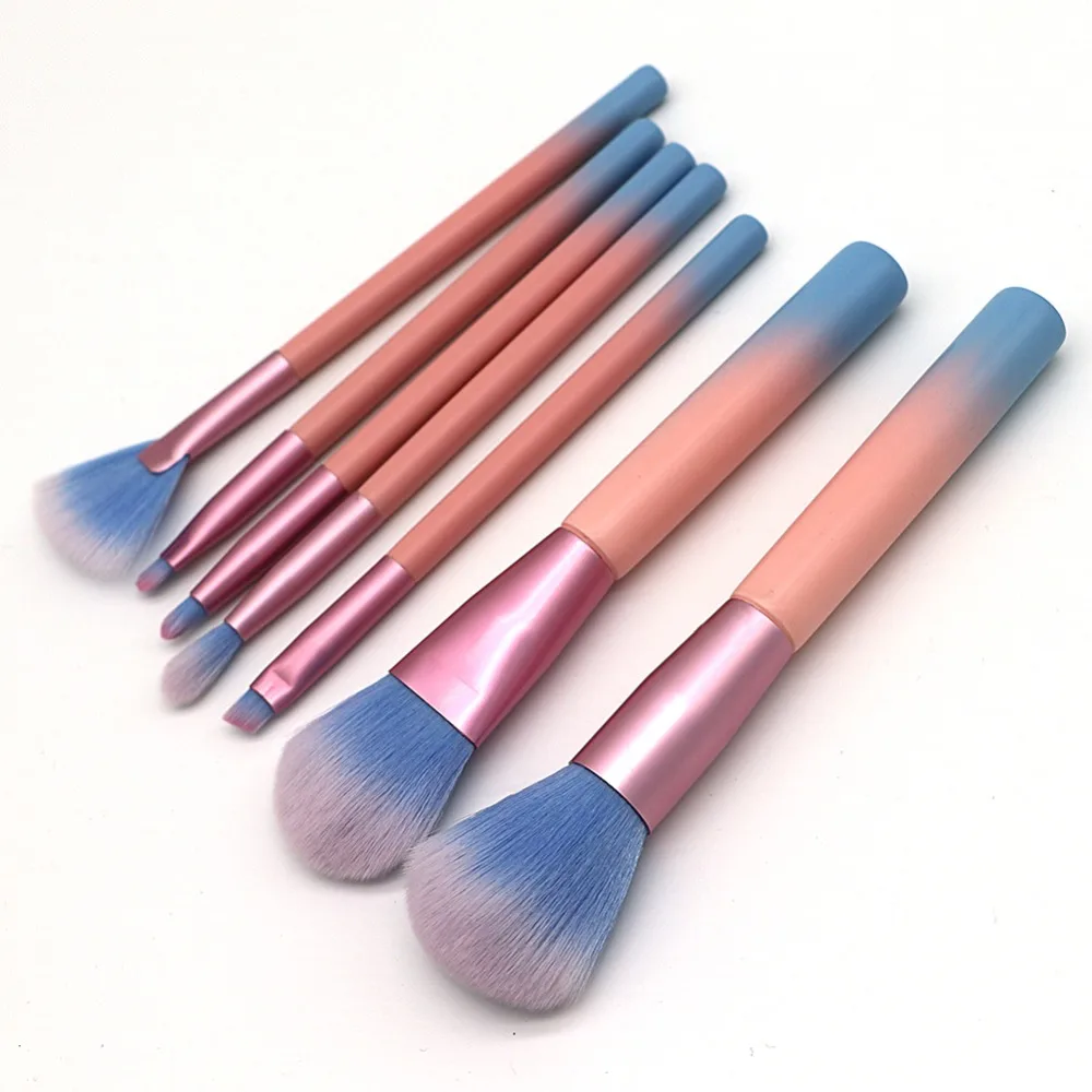 7 шт. набор кистей для макияжа Тени век Румяна бровей контурная кисть губ градиент