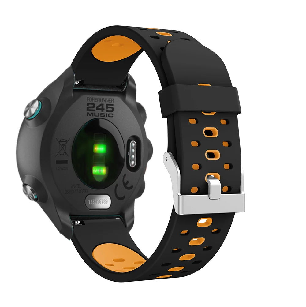 Ремешок силиконовый для наручных часов Garmin 245 спортивный браслет Forerunner