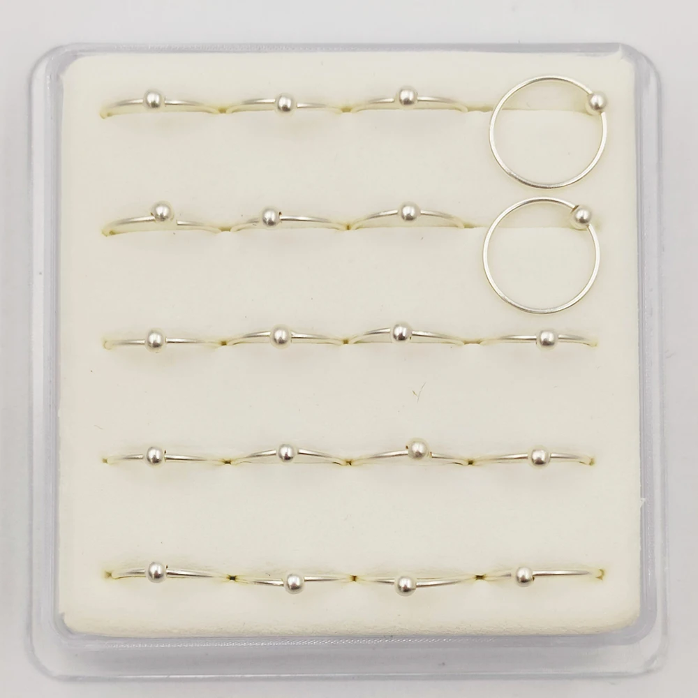 Серебряное кольцо для носа Трендовое спиральный хряща пирсинга 6 мм 8 10 20