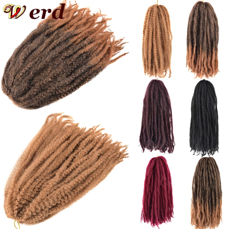 Верд вязание крючком коса волос 16 дюймов Омбре марли плетеная африканская