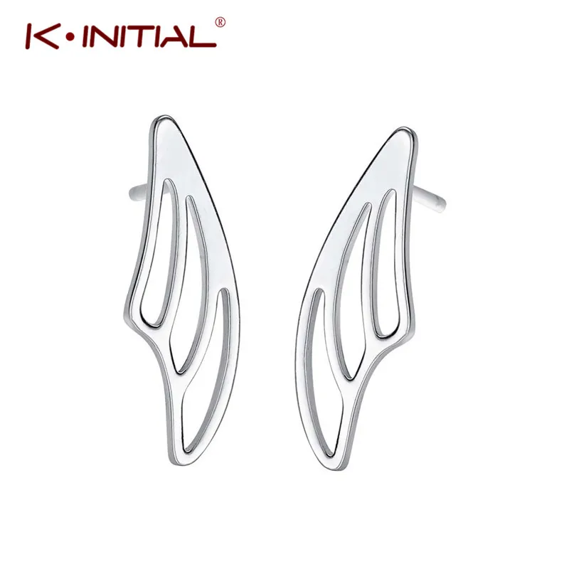 Женские простые серьги-гвоздики Kinitial с полыми крыльями пляжные украшения в стиле
