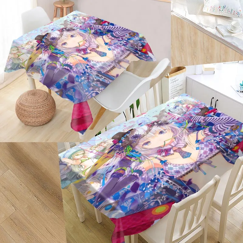 

Best Custom Megurine Luka Table Cloth Rectangular Oxford Print Waterproof Oilproof Square Table Cover Party Tablecloth