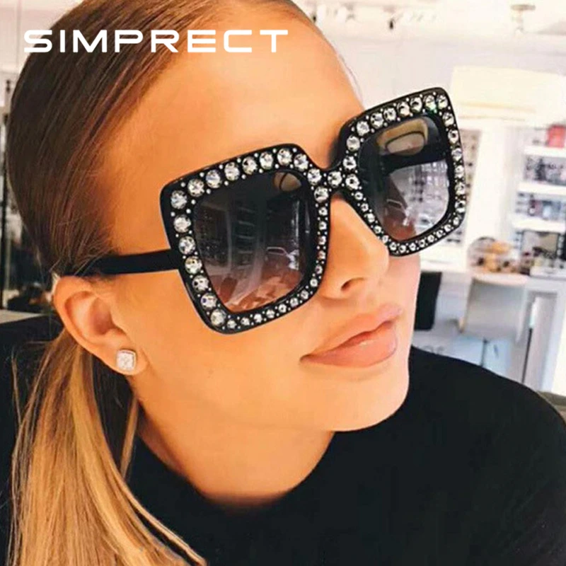 Q · VISELD квадратные негабаритные Солнцезащитные очки женские 2019 ретро