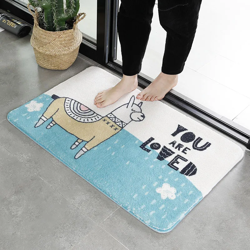 

Bathroom Absorbent Non-Slip Floor Mat Bathroom Doorway Floor Blanket Toilet Door Mat Bedroom Room Floor Mat