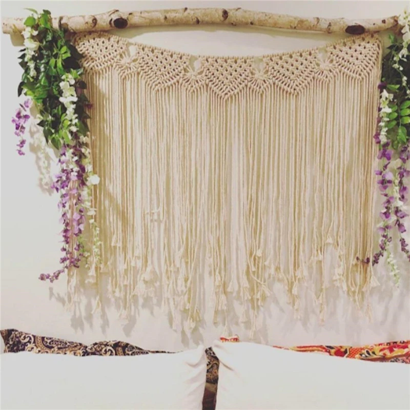 

Macrame Tapestry Wall Hanging Bedboard Door Curtain Beach Party Wedding Decoration Cotton Woven Christmas Outdoor Boho Decor