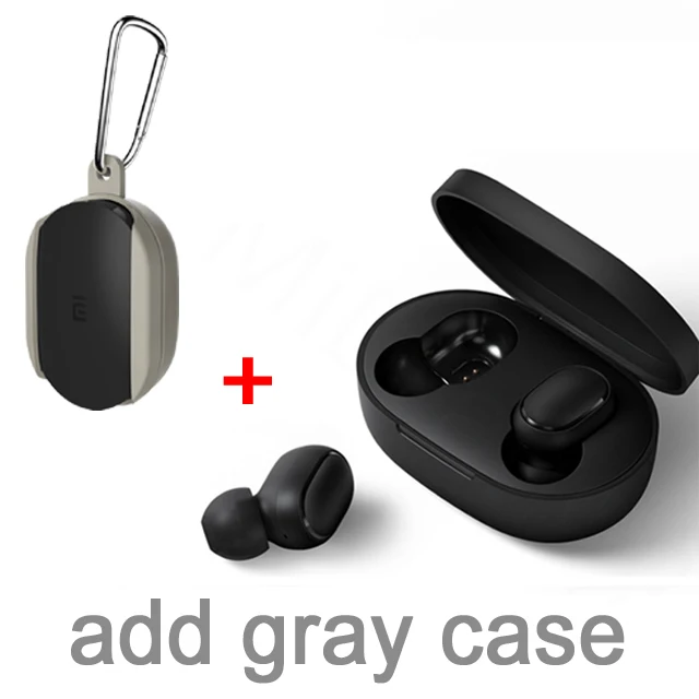 add gray case Xiaomi Redmi Airdots TWS Bluetooth наушники стерео бас BT 5,0 Eeadphones с микрофоном Handsfree Наушники управление AI - Цвет: add gray case