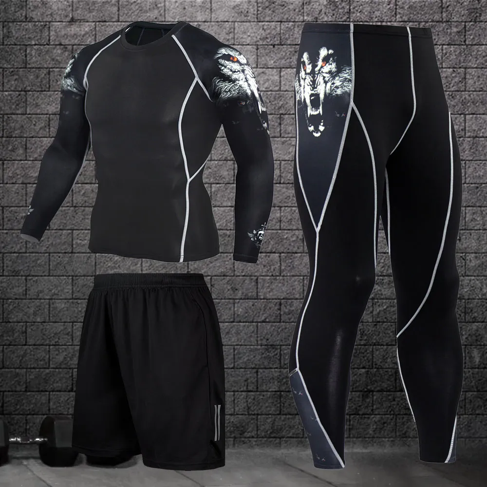 Compression Sport Suits Men Sport Quick Drying Running Clothing Sets Joggers Training Suit Gym Fitness Workout Set