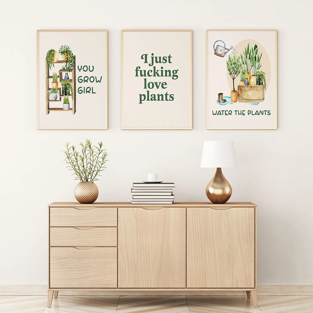 

Crazy Plant Lady Print House Botanical Wall Art Canvas Painting Nordic Simple Potted Plants Poster Pictures For Bed Room Decor