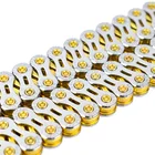 Цепь для горного и шоссейного велосипеда, цепочка с прорезями 116L для системы Shimano SRAM, SL, 8, 9, 10, 11 скоростей, серебристо-золотистая, с прорезями