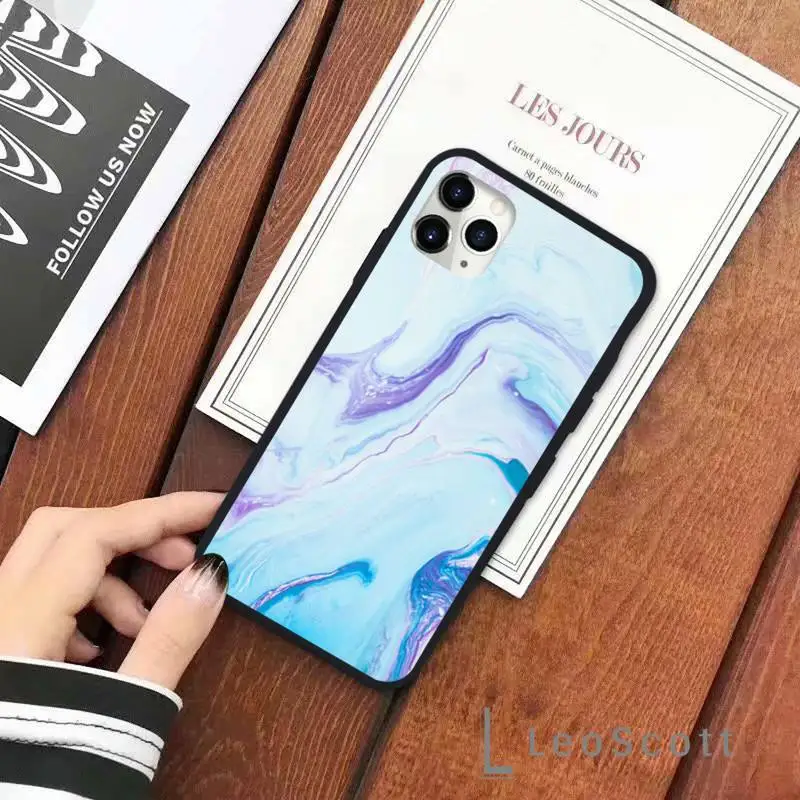 

Fashion Matte Marble Texture Stone Phone Case for iPhone 11 12 pro XS MAX 8 7 6 6S Plus X 5S SE 2020 XR Soft silicone