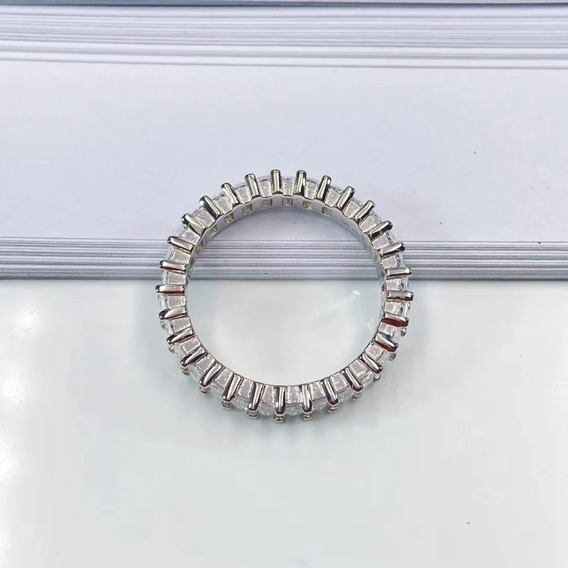 Твердые 925 Серебряный квадратный камень кольцо на палец для мужчин ECLAT Drill с AAA