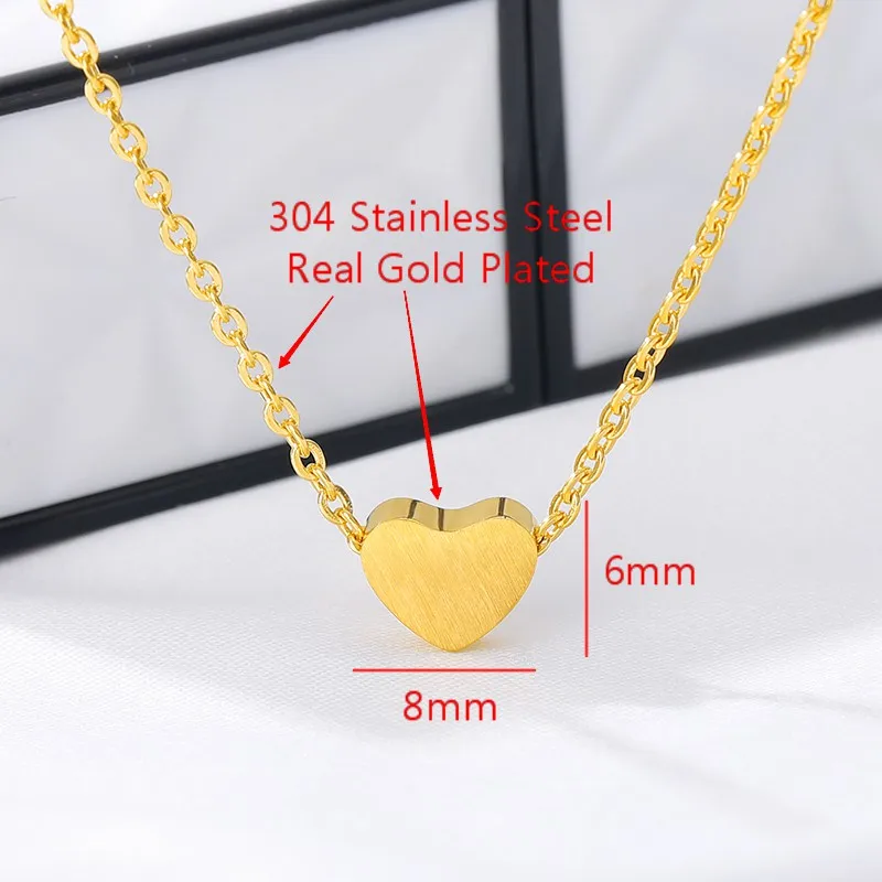 

Dainty Love Heart Pendant Necklace For Women Girls Stainless Steel Chain Choker Necklace Wedding Jewelry Christmas Gift For Wife