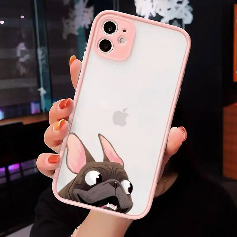 

cute funny cartoon dog Phone Cases matte transparent For iphone 7 8 11 12 plus mini x xs xr pro max cover
