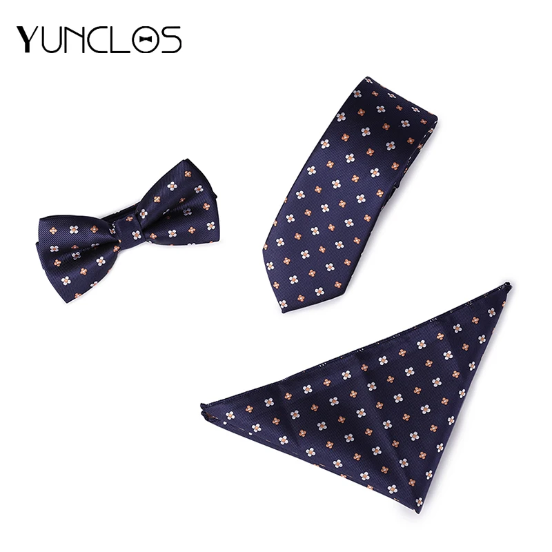 YUNCLOS комплект из 3 предметов в полоску с цветком галстуком деловые повседневные