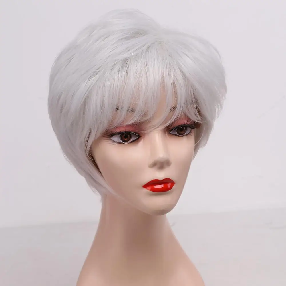 Amir женский парик серебристо-серый белый Омбре синтетический короткий