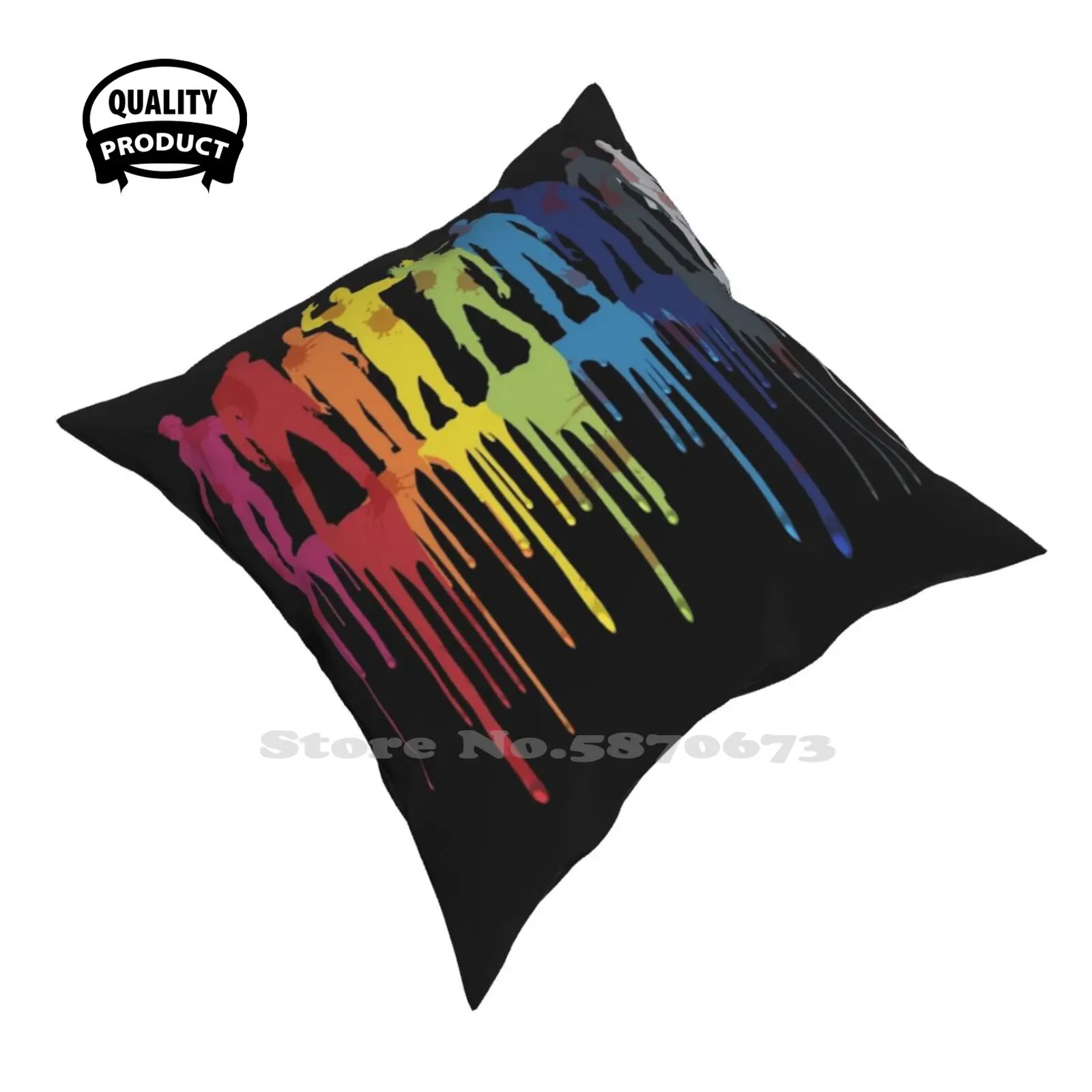 Чехол с радужной смешкой зомби: версия двумя подушками украшение для спальни