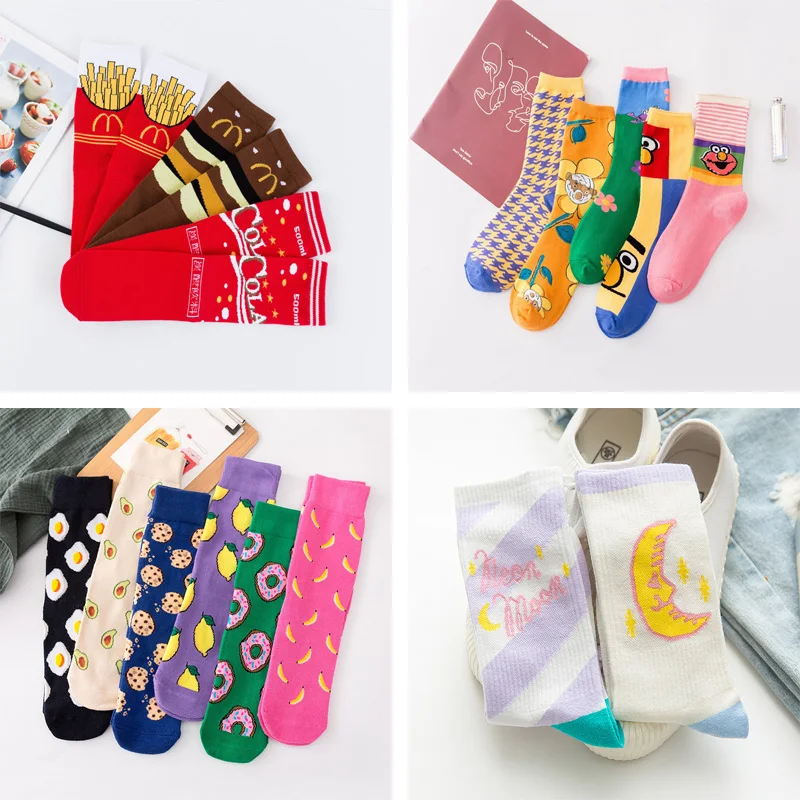 Милые носки с героями мультфильмов женские милые забавные хлопковые счастливые