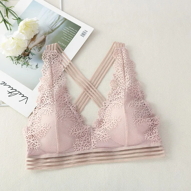 Женский бесшовный кружевной бюстгальтер пуш-ап без косточек мягкое нижнее белье