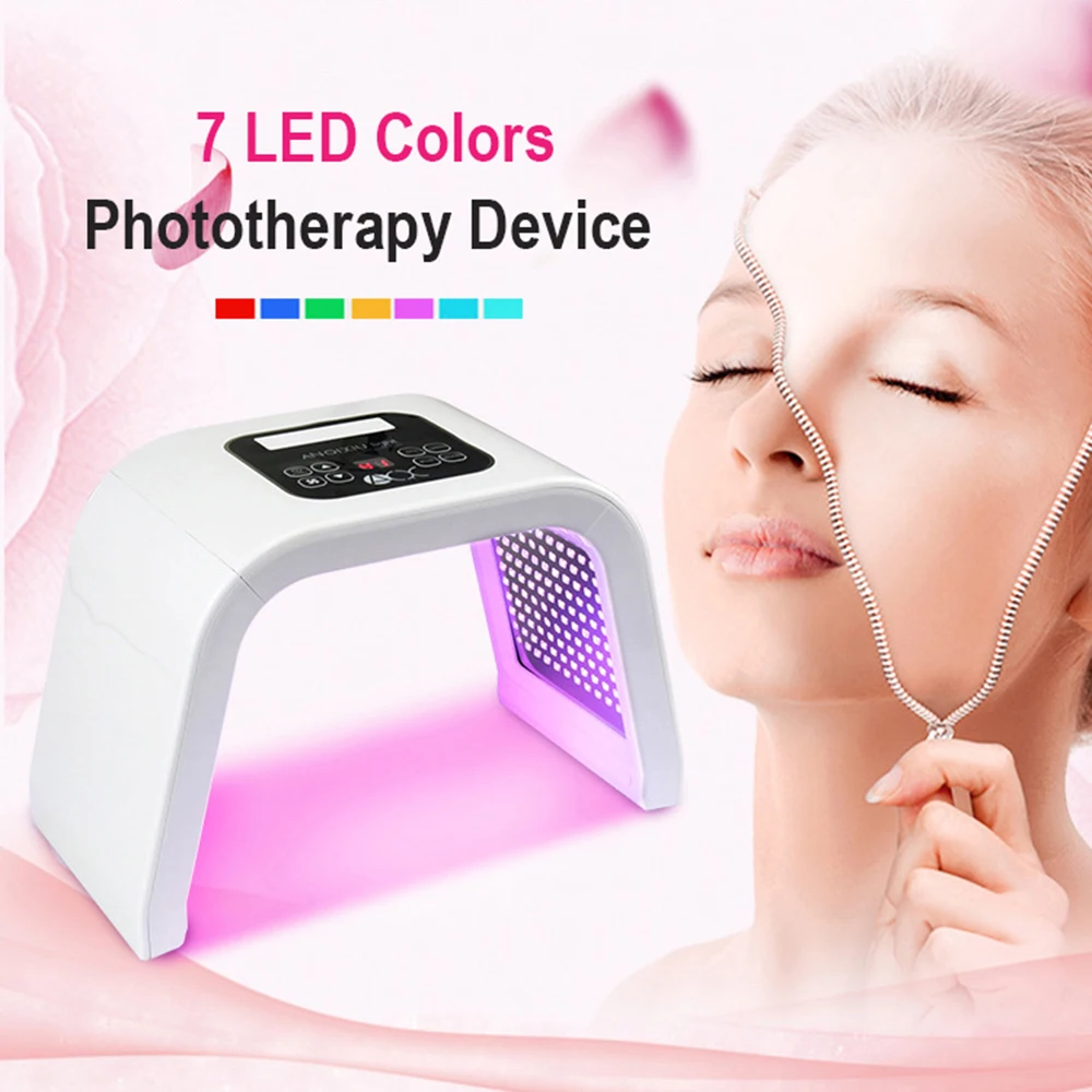

Face LED Light Therapy 7 Color Skin Rejuvenation Photon Mask Facial Skin Care Anti Aging Tightening Reduce Wrinkle Beauty Toning