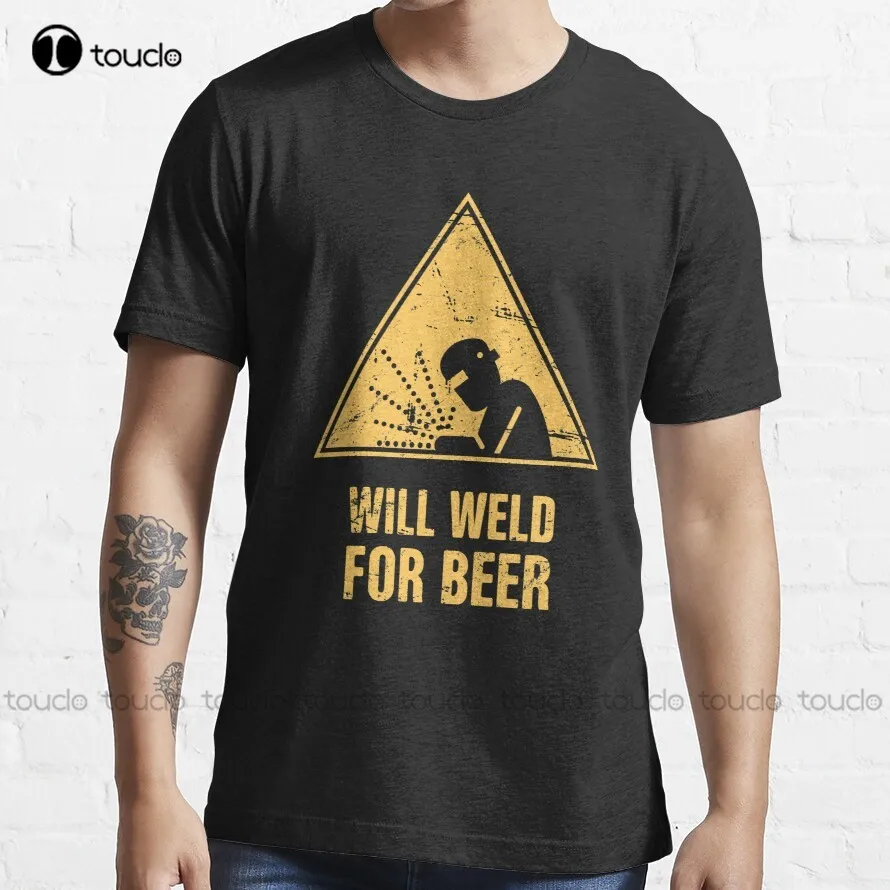 

Will Weld For Beer | Funny Welding Design T-Shirt T-Shirts For Women Custom Aldult Teen Unisex Digital Printing Tee Shirt Xs-5Xl