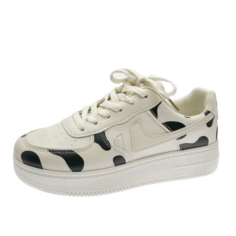 

Spring Womens Sneakers Platform Med Heel Ladies Shoe Wear-resisting Comfortable Leather Casual Shoes Women Vulcanized Shoes 2021