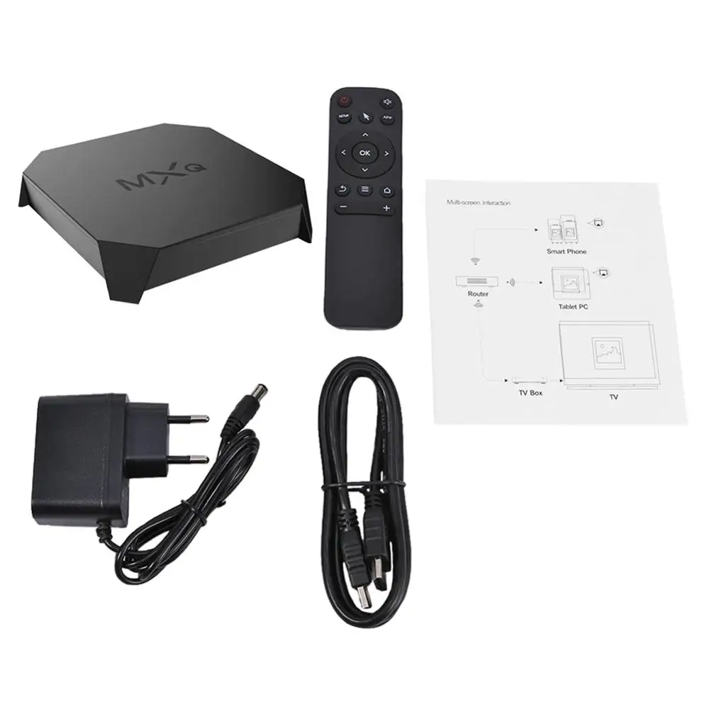 MXQ U2+ W Android 7,1 Smart tv Box 1+ 8GB Amlogic S905W четырехъядерный WiFi BT4.0 4K H.265 ТВ-приставка домашний медиаплеер EU/US Plug