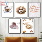 Картина на холсте кофейная чашка ручная роспись скандинавские постеры и принты винтажные настенные картины декор для детской комнаты