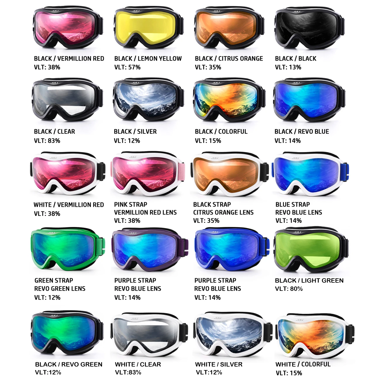 Очки для снега очки зимних видов спорта сноуборда с противотуманной защитой от