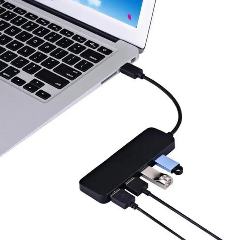

USB Hub 3.0 with Power Adapter 4 in 1 USB Splitter Computer For Macbook Laptop For PC 4Ports D3Z2