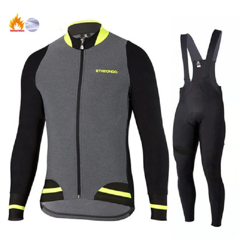 Высококачественная Теплая Флисовая велосипедная одежда Etxeondo длинный комплект